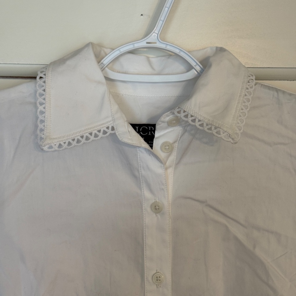 New! J. Crew Amelia Long Sleeve Cotton Poplin Shirt Dress White 25206 - Picture 8 of 16